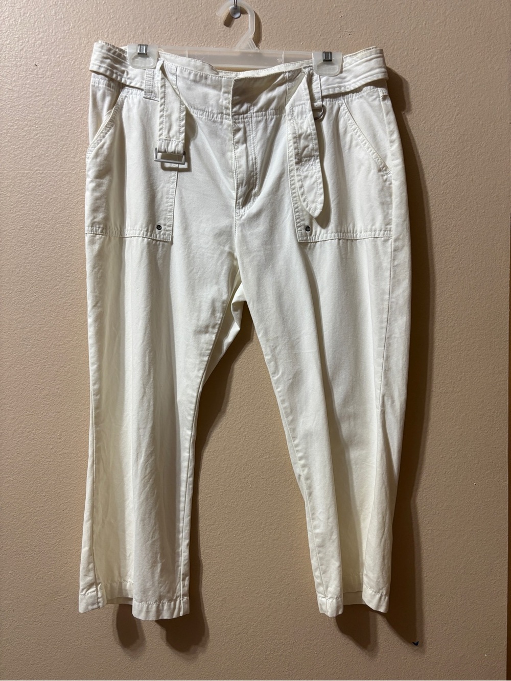 Liz Claiborne Michaela Straight Leg Ankle Pants Mid Rise 12, White